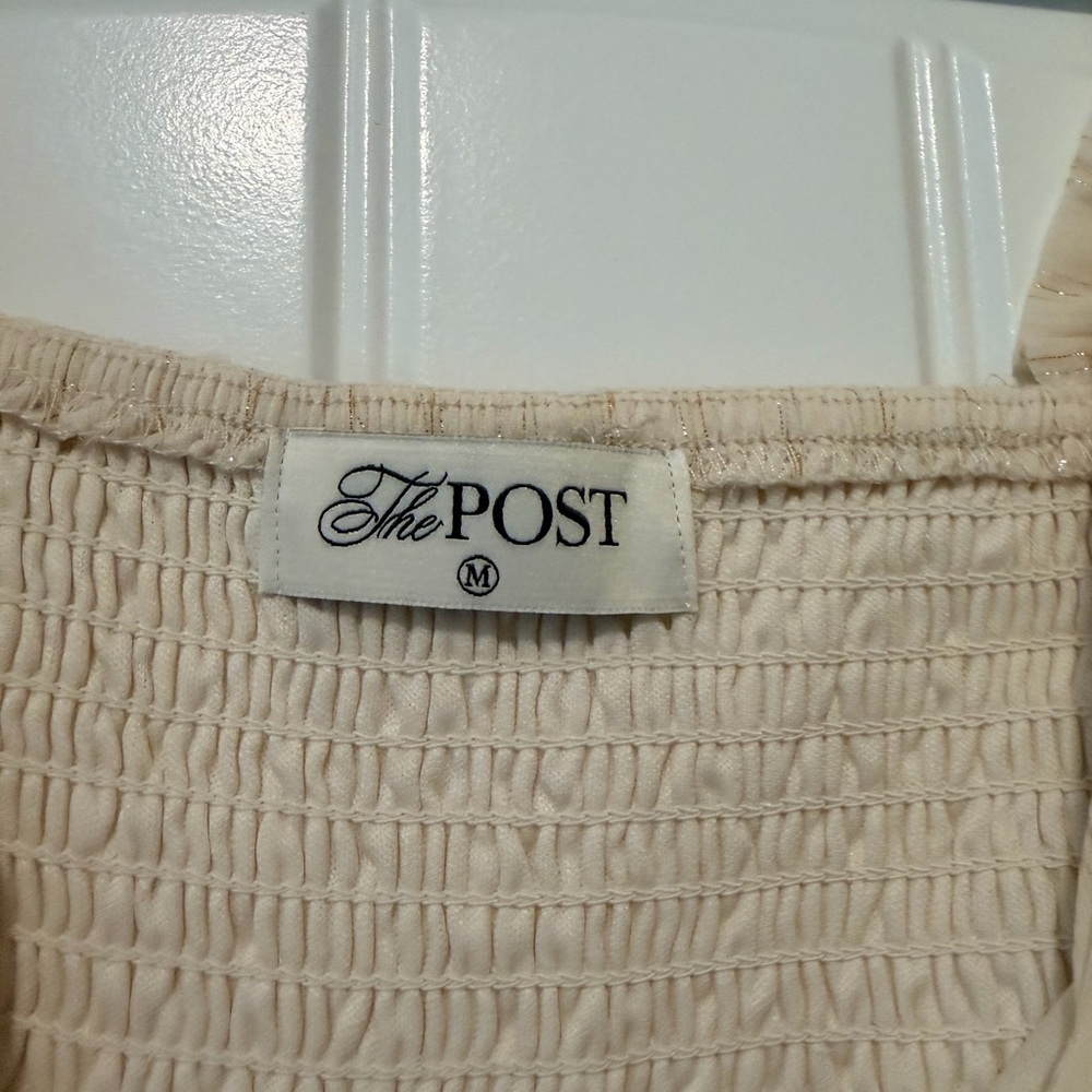 NWOT! The Post Cream Smocked Dress - Picture 3 of 4